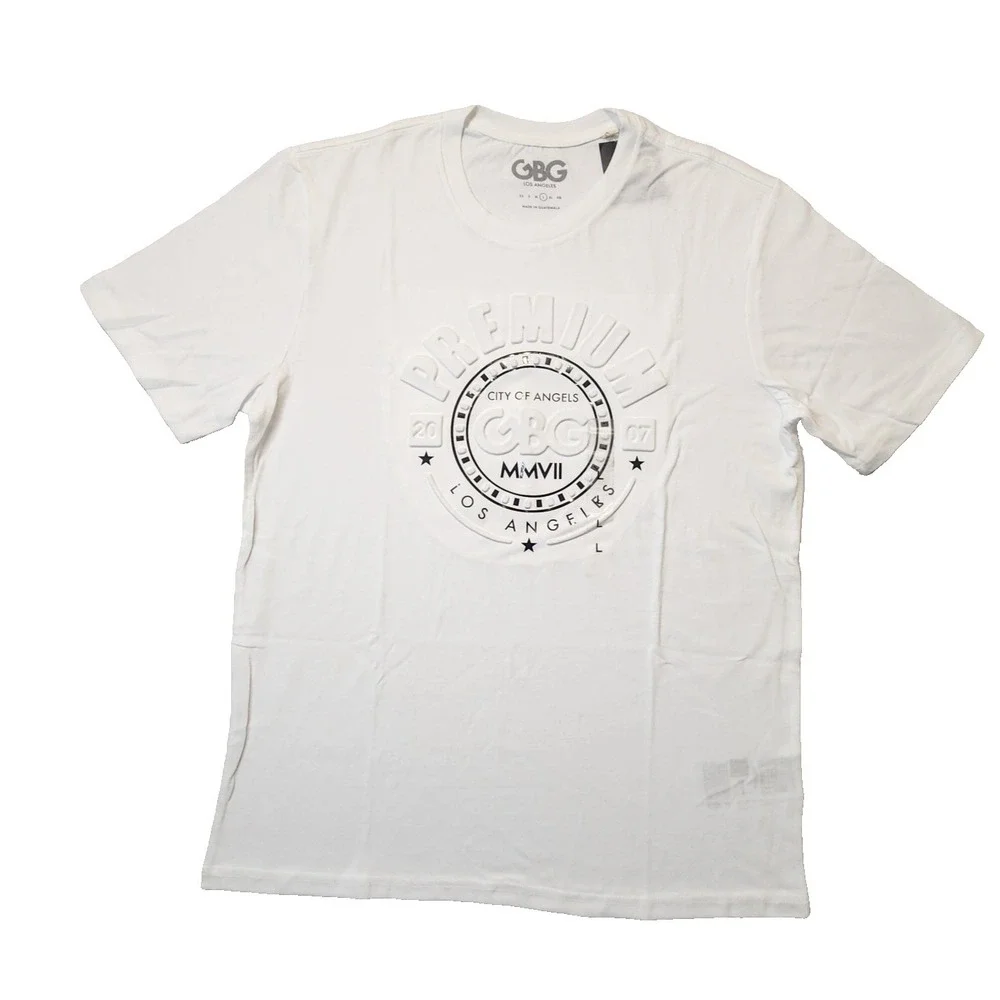 G by GUESS Los Angeles Men's Short Sleeve T-Shirt Size L Samuel Logo Tee White - Picture 1 of 7